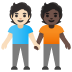 🧑🏻‍🤝‍🧑🏿 people holding hands: light skin tone, dark skin tone display on Google